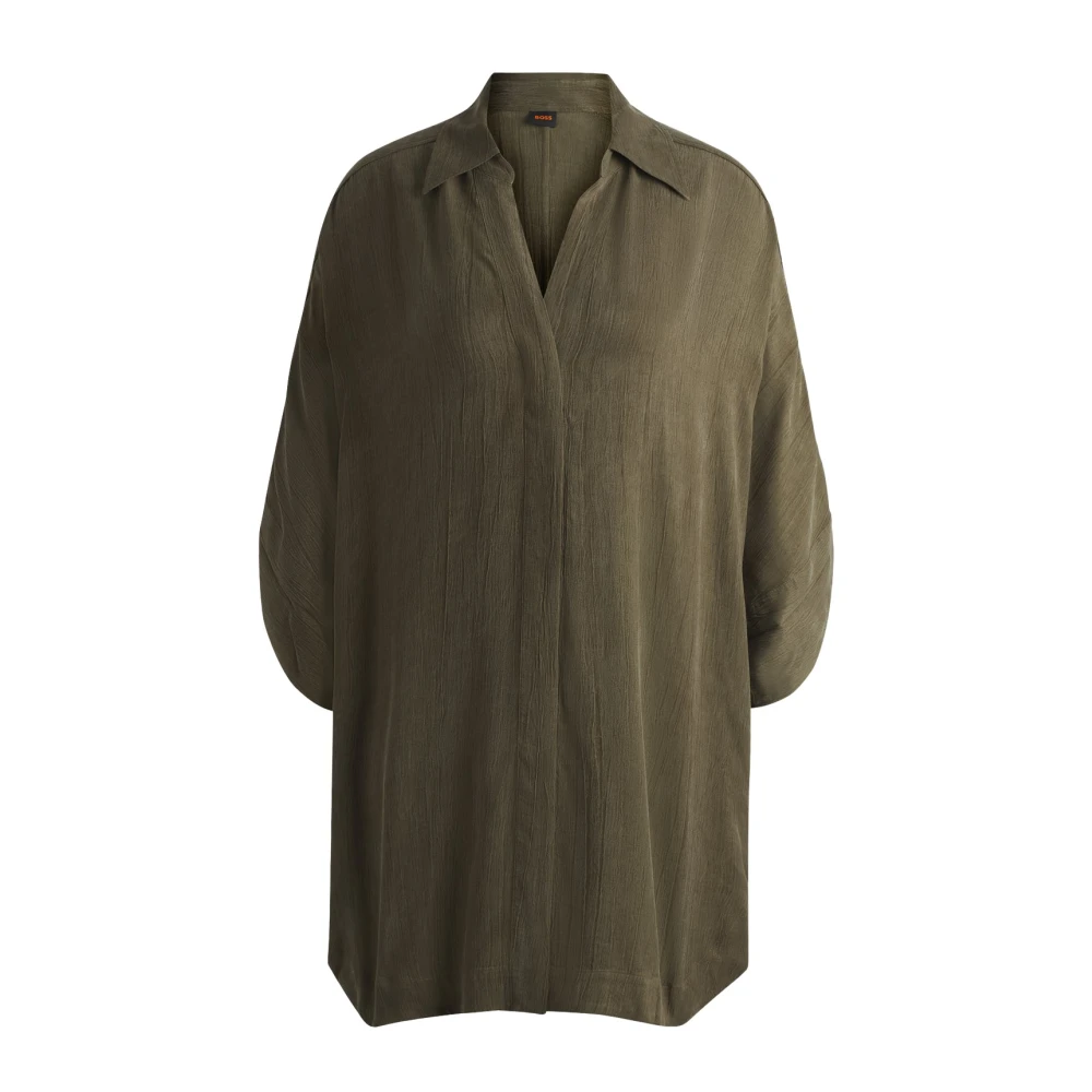 Boss Groene Chemisier Jurk Dacta Stijl Green Dames