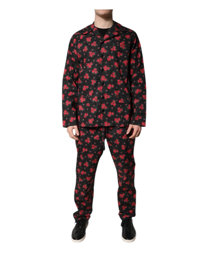 ensemble-de-pyjama-en-coton-imprime-floral-noir