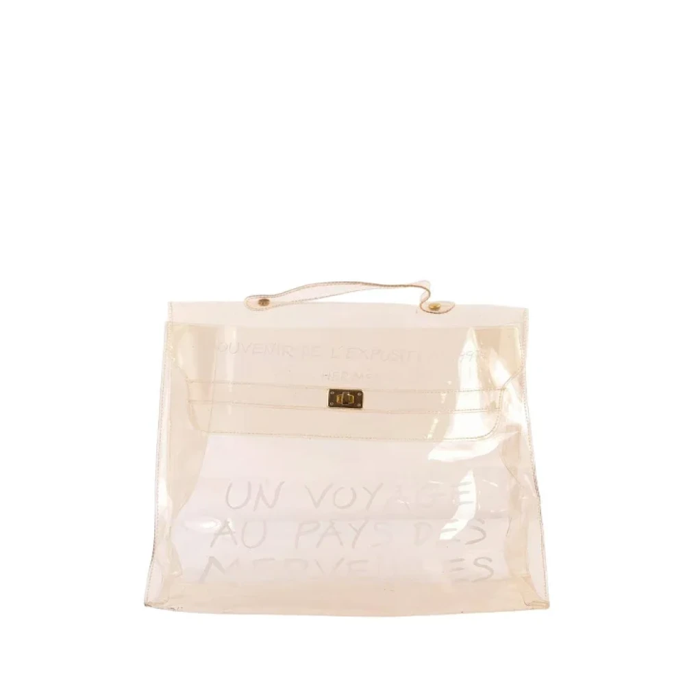 Hermès Vintage Pre-owned Vinyl handbags Beige Dames