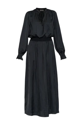 Rayado Satin Maxi Klänning
