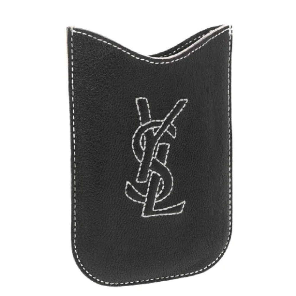 Yves Saint Laurent Vintage Pre-owned Leather home-office Black Dames