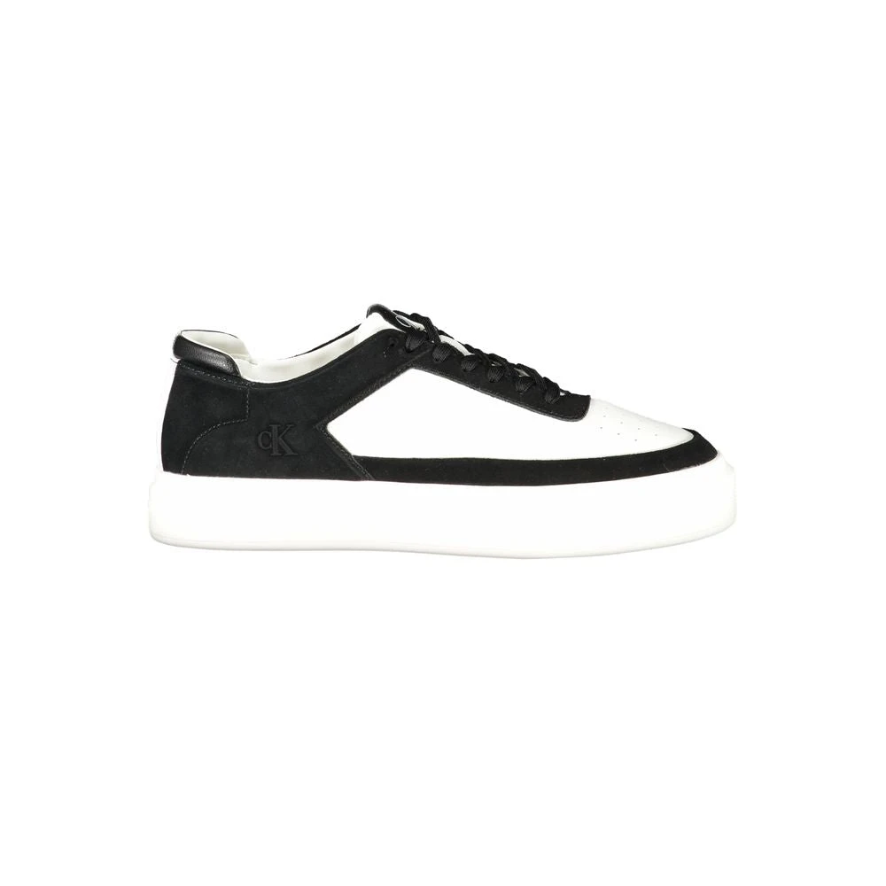Calvin Klein Men's White Leather Trainers - Sneakers - 9 Uk - Shoes