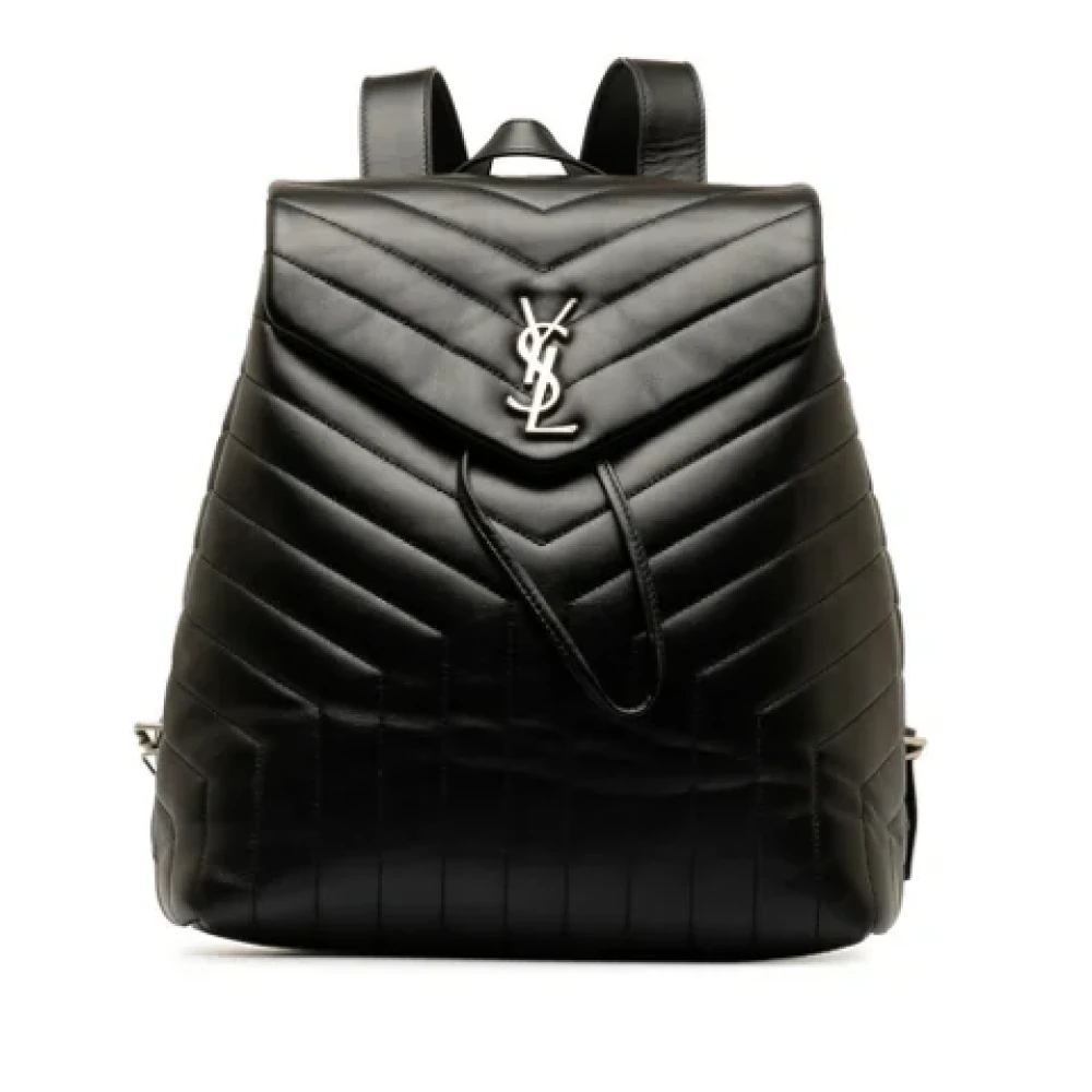 Yves Saint Laurent Vintage Pre-owned Leather backpacks Black Dames