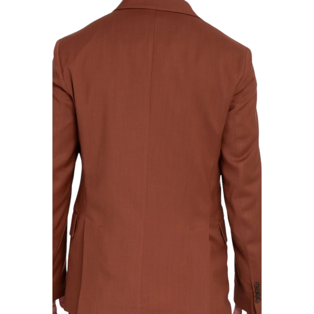 Costumein 1-knoops wollen blazer in 9915 Brown Heren