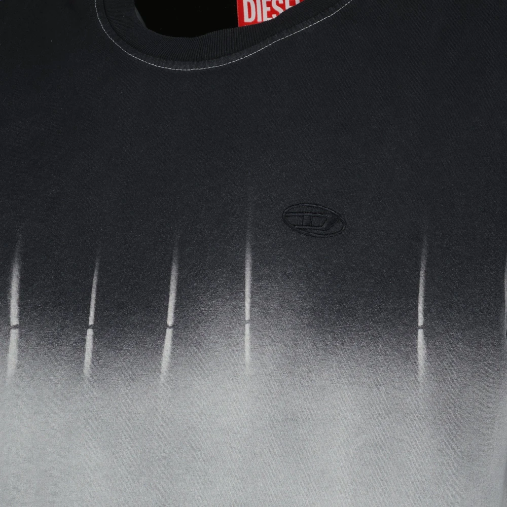 Diesel Grijze T-shirt Lente-Zomer 2025 Black Heren