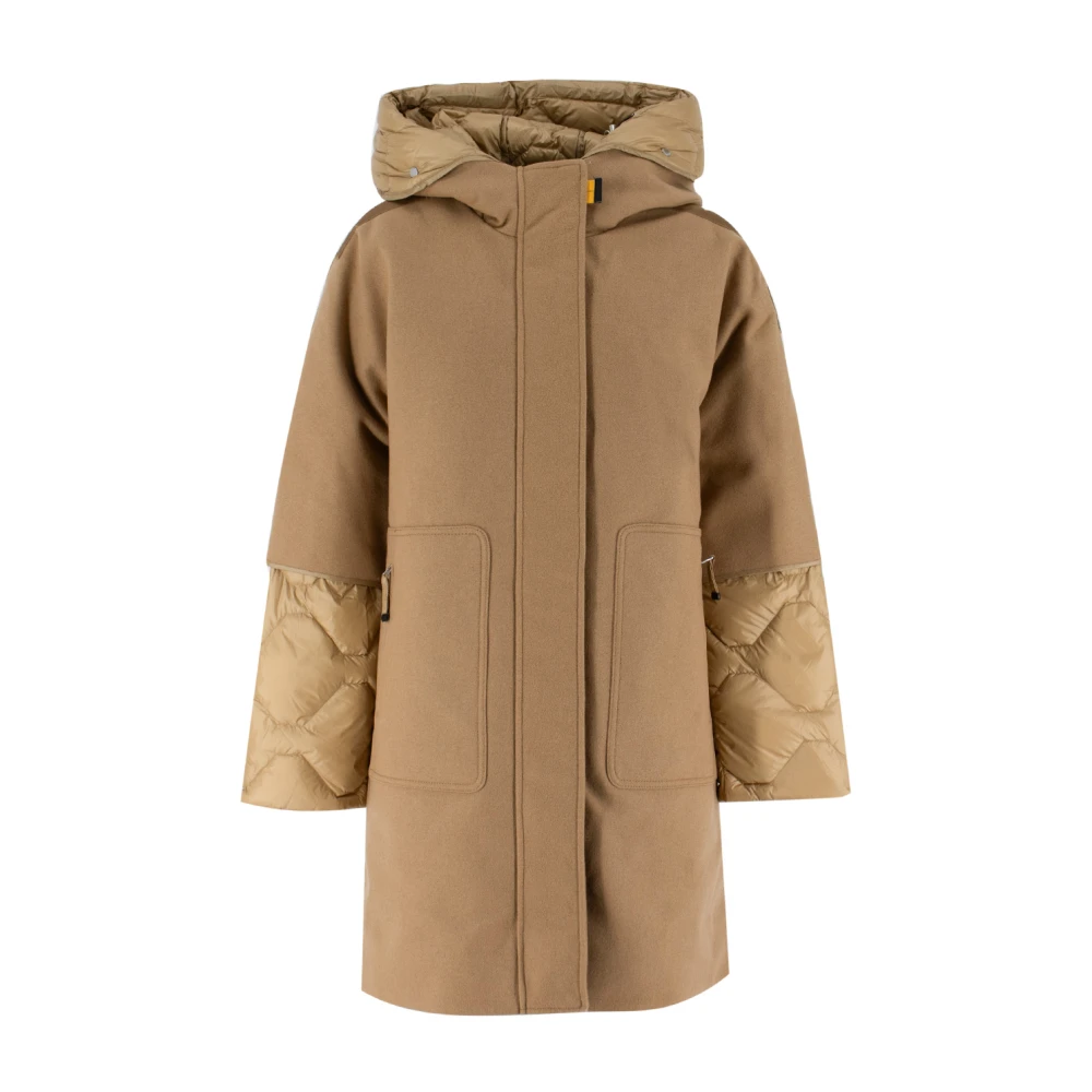 Parajumpers Gewatteerde wollen jas met quilt-details Brown Dames
