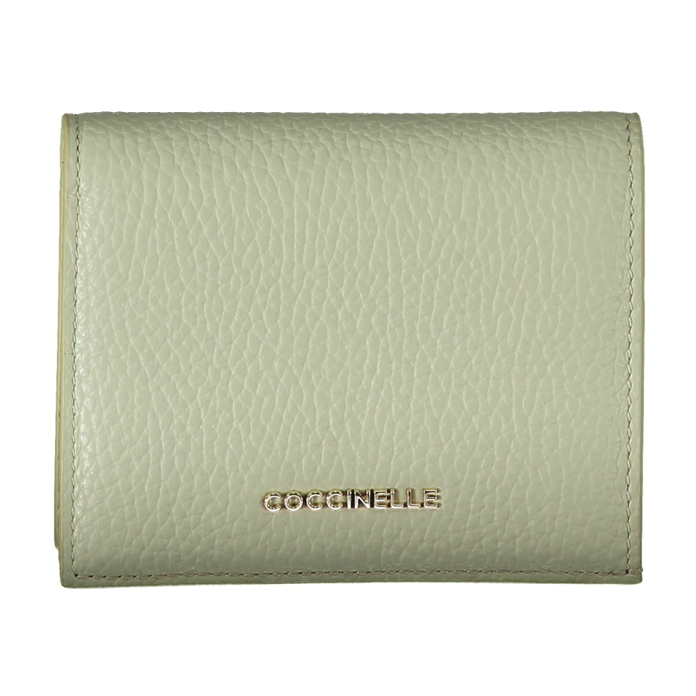 Coccinelle Groen Leren Clip Sluiting Portemonnee Green
