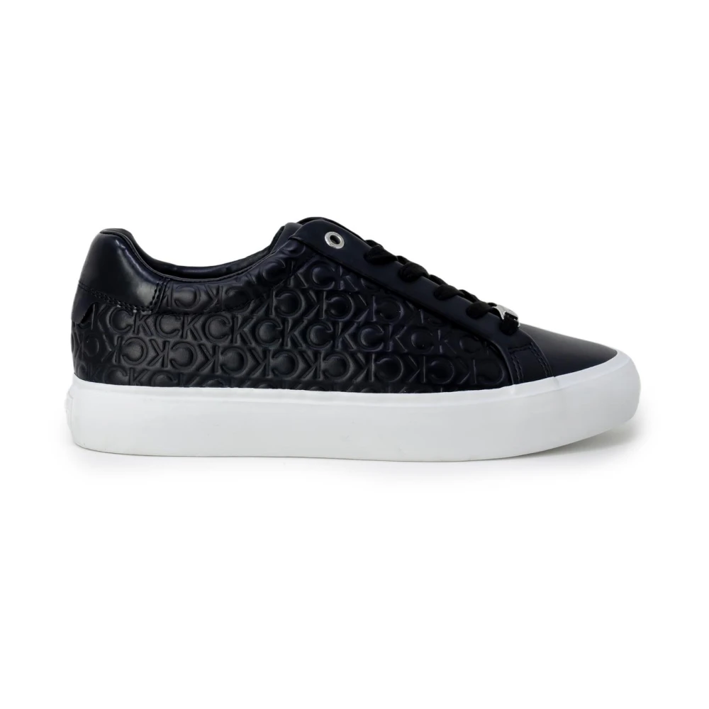 Calvin Klein Women's Black Sneakers,, Lace-Up Trainers Size 7 Uk