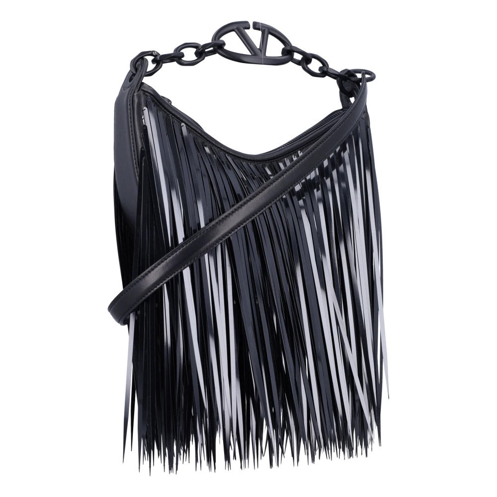 Valentino Garavani Zwarte VLogo Moon Mini Hobo Tas Black Dames