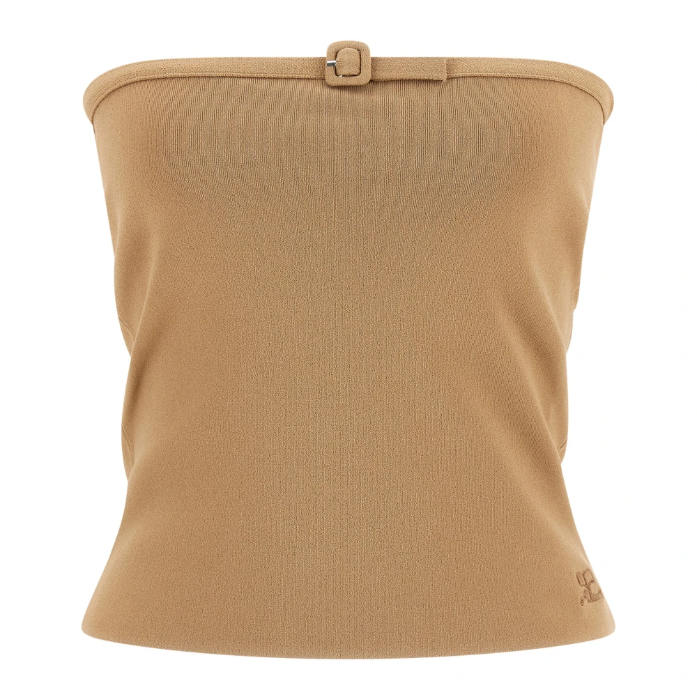 Courrèges Women's Beige Buckle Top