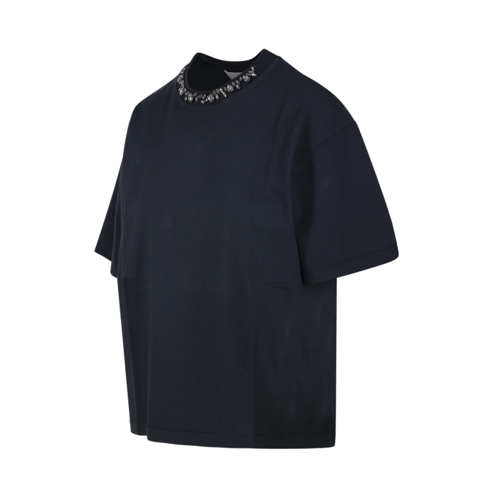 Golden Goose Crystal Collar Boxy T-Shirt Black Dames