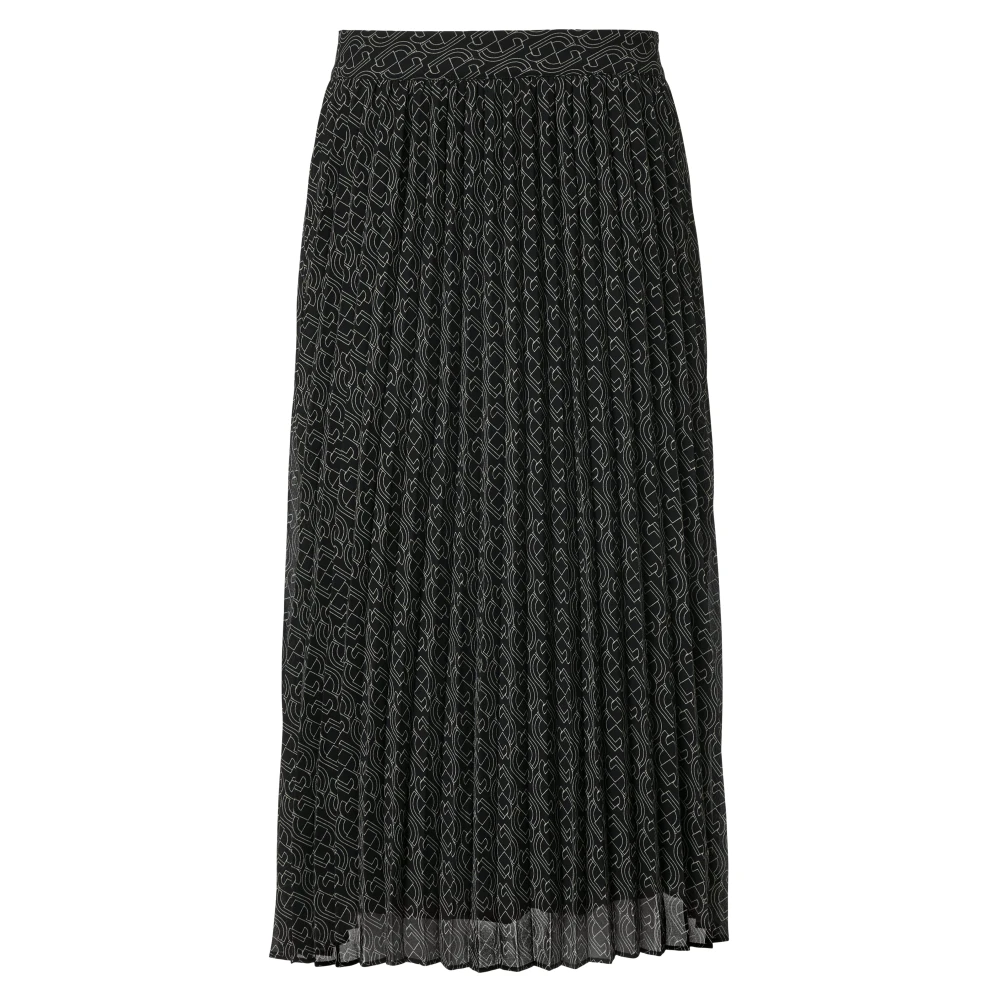 comma Geplooide rok met logopatroon Black Dames