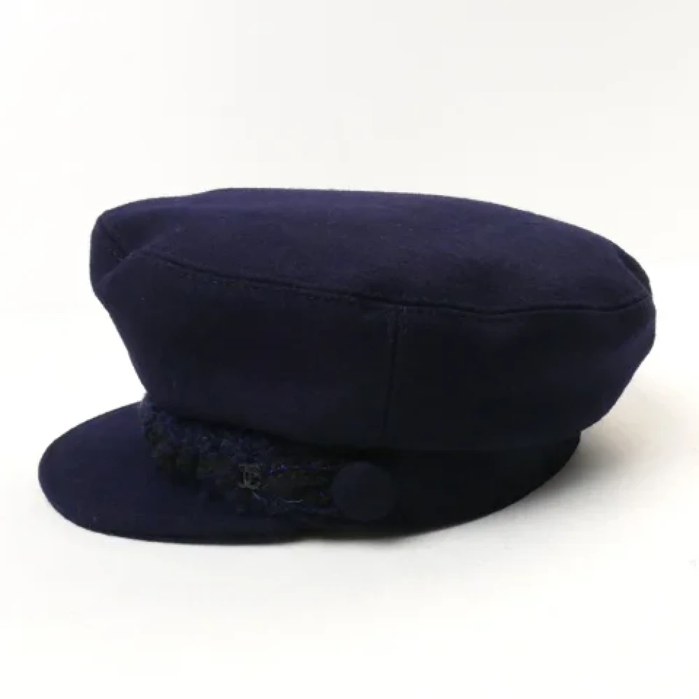 Chanel Vintage Pre-owned Canvas hats Blue Dames