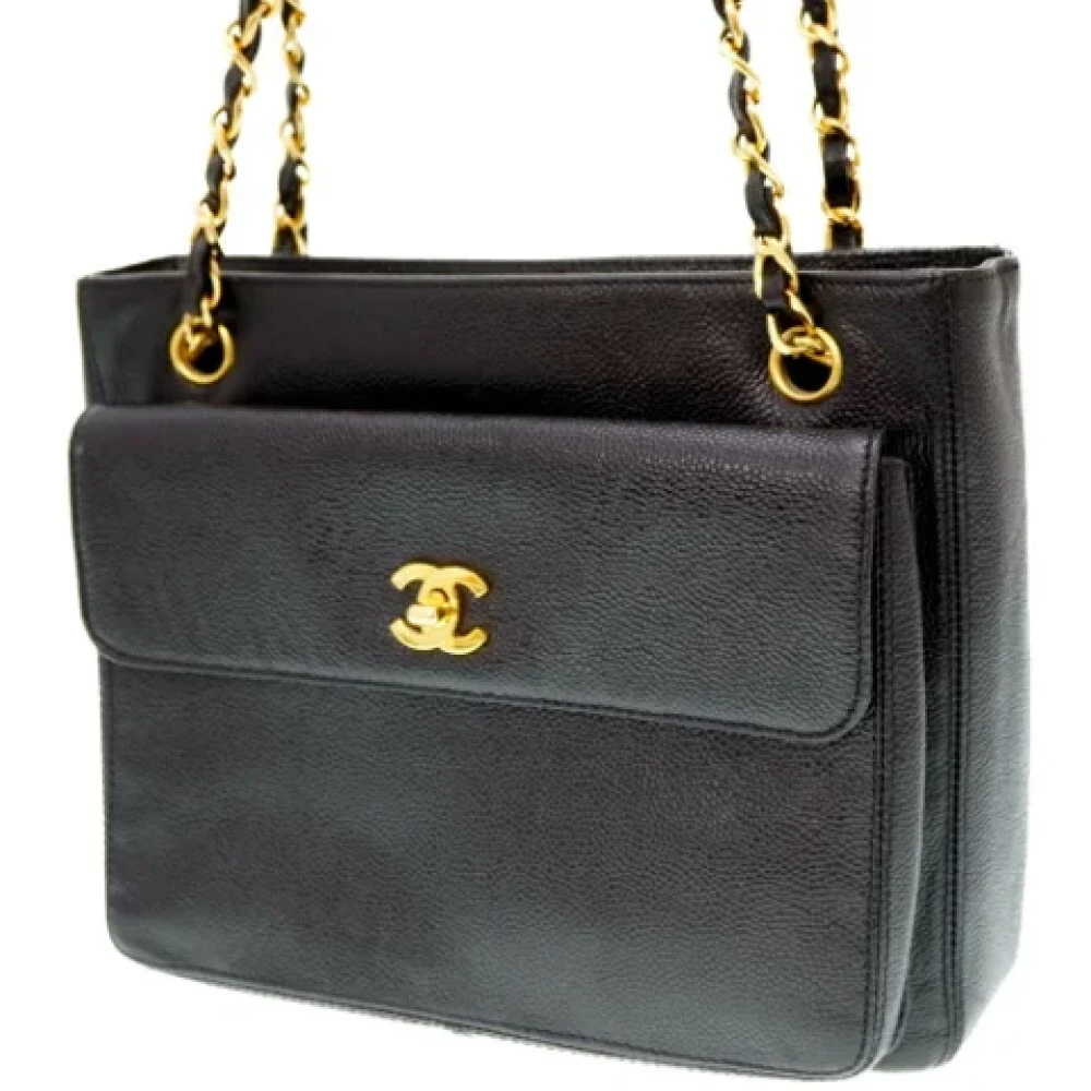 Chanel Vintage Pre-owned Leather shoppers Black Dames