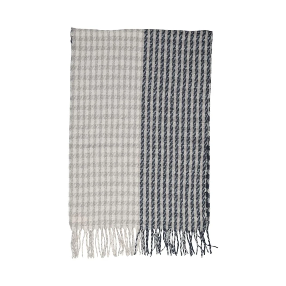 Only Grijs Geruit Sjaal voor Herfst Winter Gray Dames