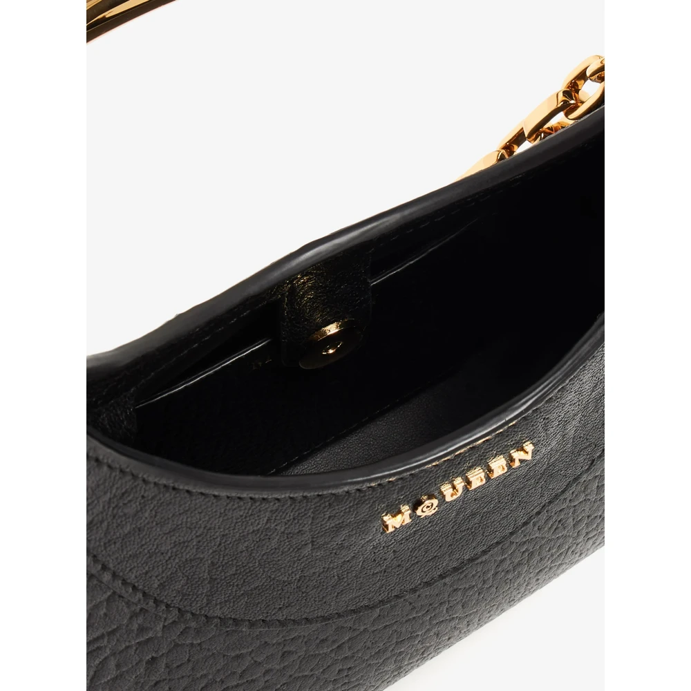 alexander mcqueen Zwarte Leren Ketting Handtas Black Dames