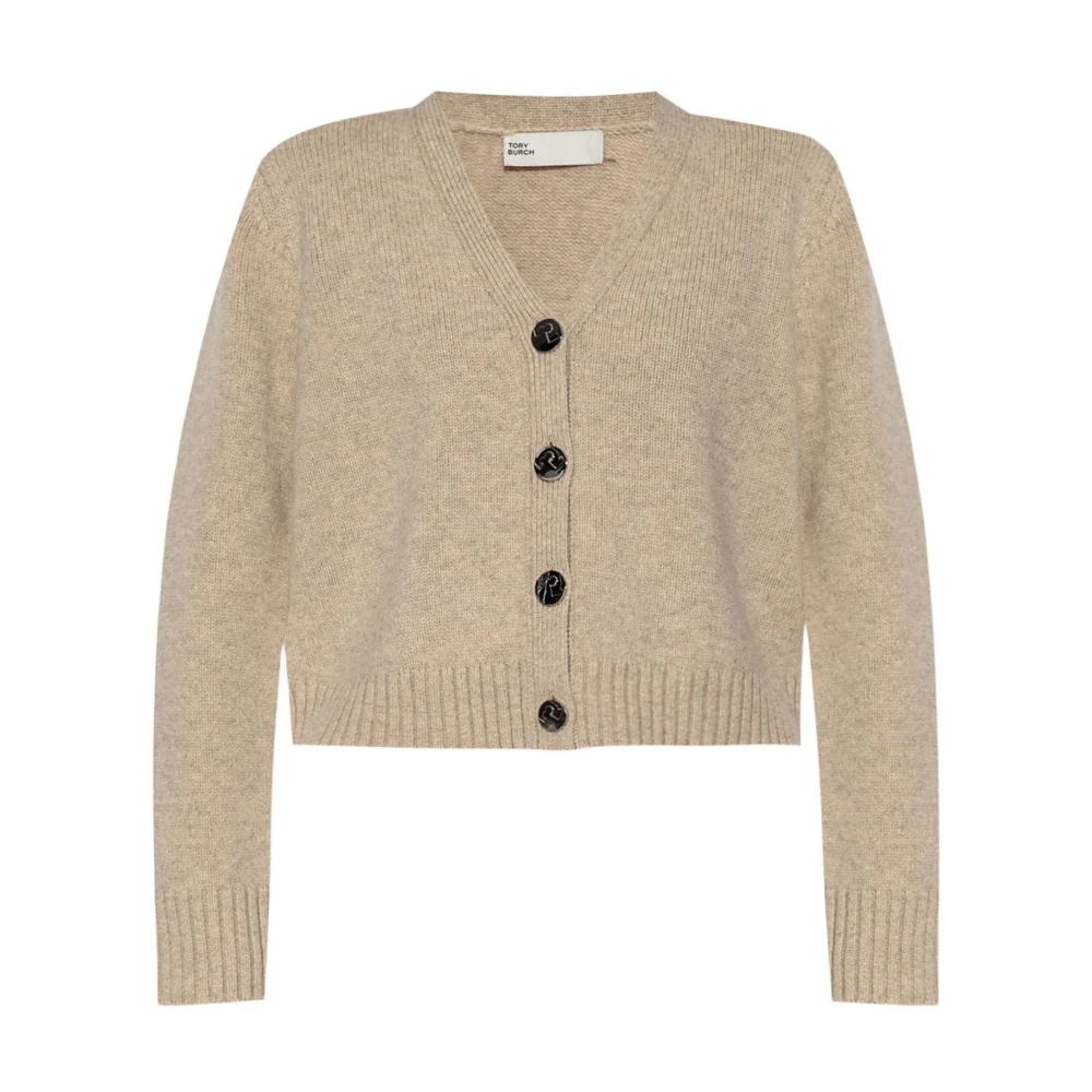 TORY BURCH Beige Wol V-Hals Trui Beige Dames