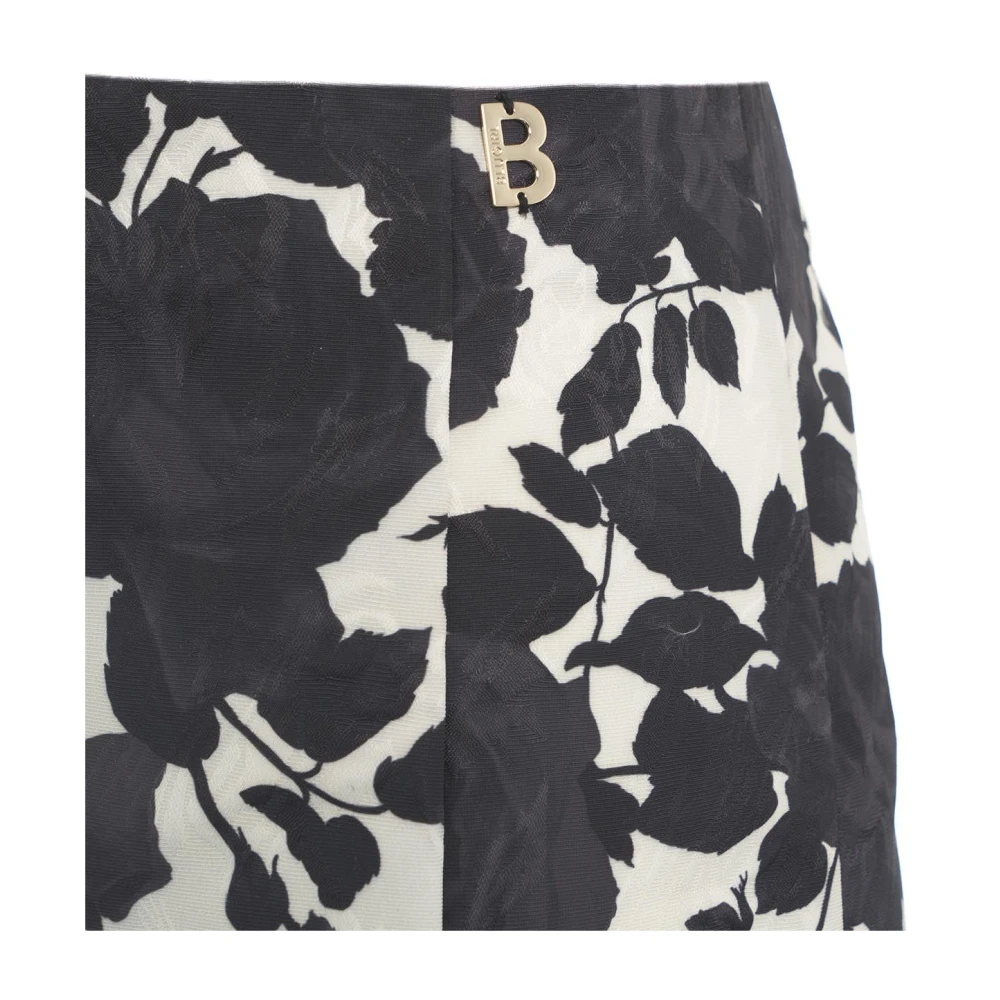 Blugirl Zwarte Jacquard Bloemen Mini Skort Black Dames