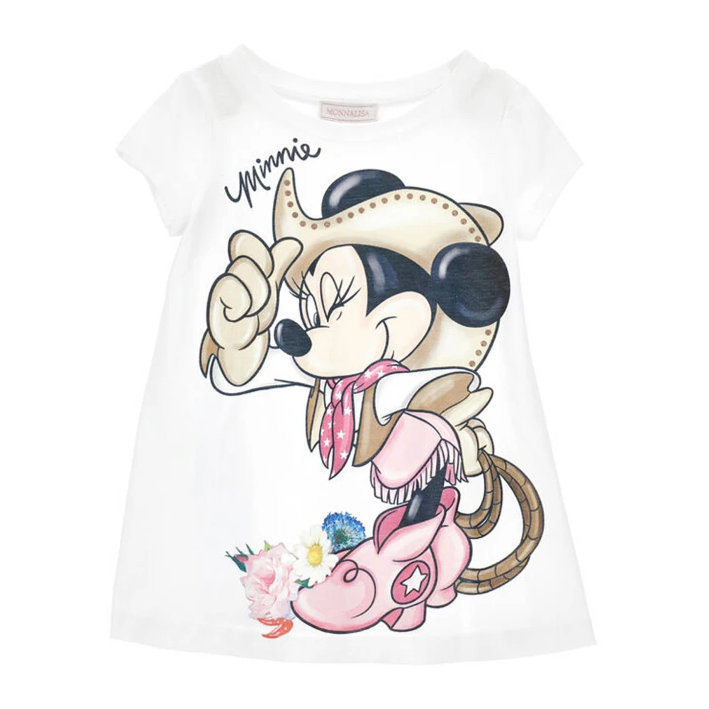 Monnalisa Girls White Maxi Minnie T-Shirt - Kids Short Sleeve T-Shirts - 6 Y - Kids