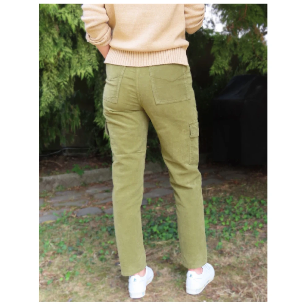 aeronautica militare Velours Cargo Broek Green Dames