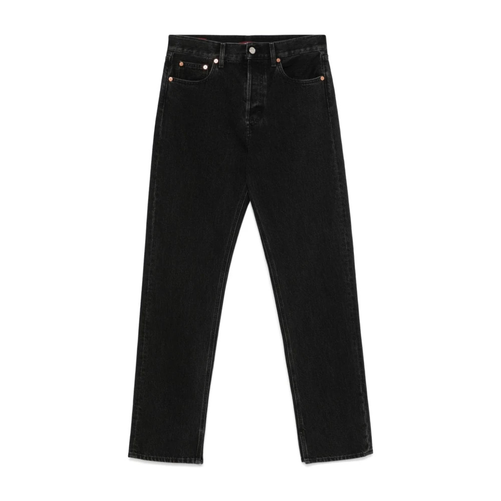 Gucci Grijze Gewassen Denim Straight Leg Jeans Gray Dames