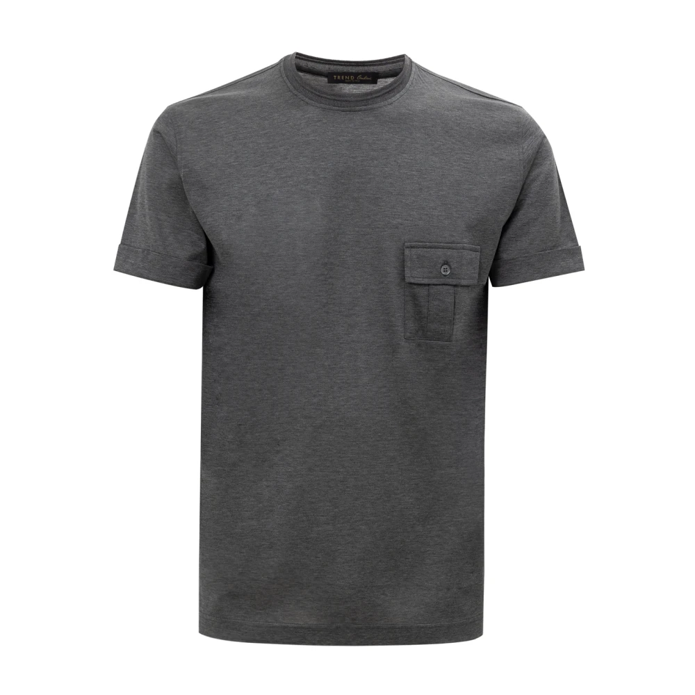 Corneliani Donkergrijze Zak Knoop T-shirt Gray Heren