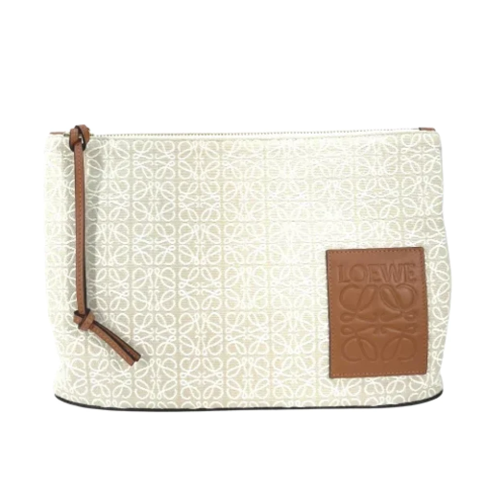 Loewe Pre-owned Fabric clutches Beige Heren