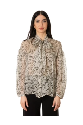 Camicia a pois in seta