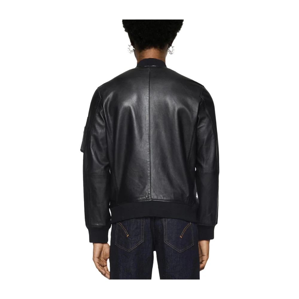 Dondup Gebreide Trim Bomberjack met Rits Black Dames