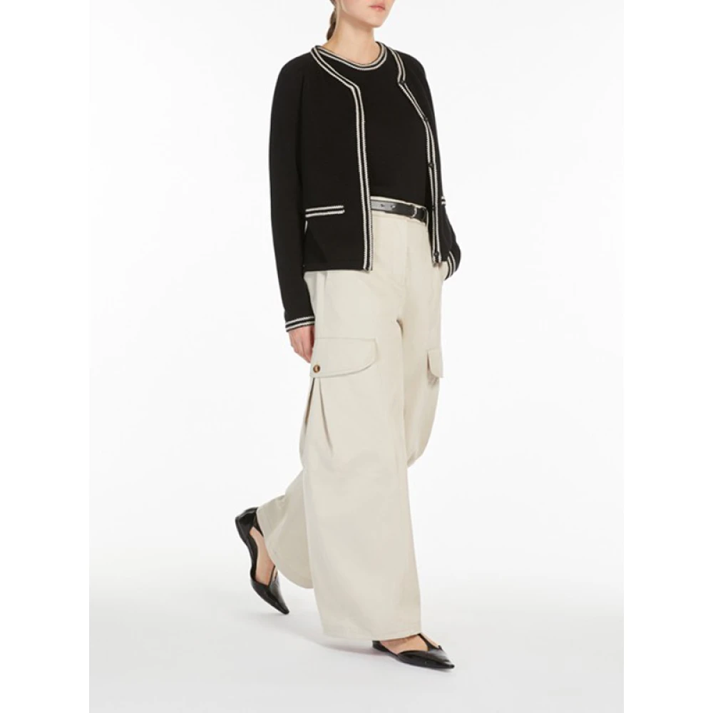 Max Mara Katoenen vest met opgestikte vlechtdetails Black Dames