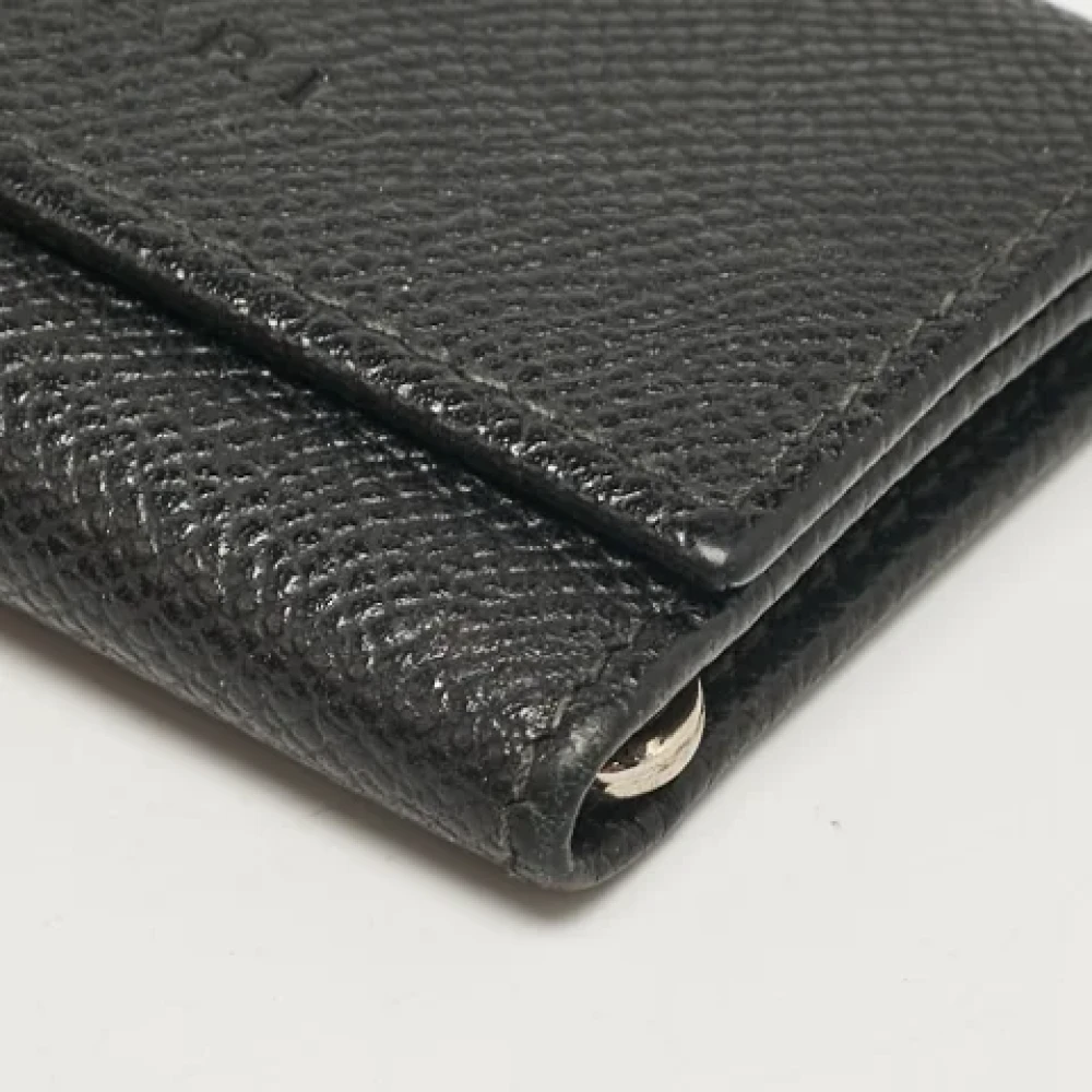 Bvlgari Vintage Pre-owned Leather key-holders Black Heren