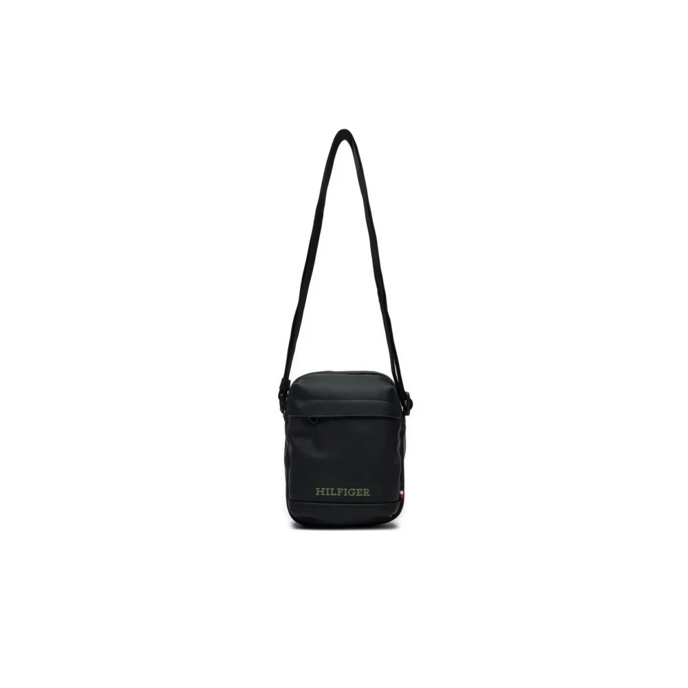 Tommy Hilfiger Zwarte Schoudertas Monotype PU Leer Black Heren