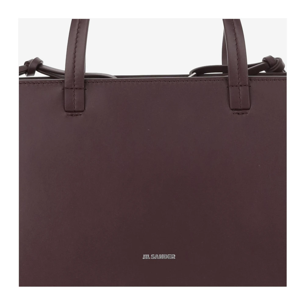 Jil Sander Kalfsleren Handtas Bordeaux Red Dames