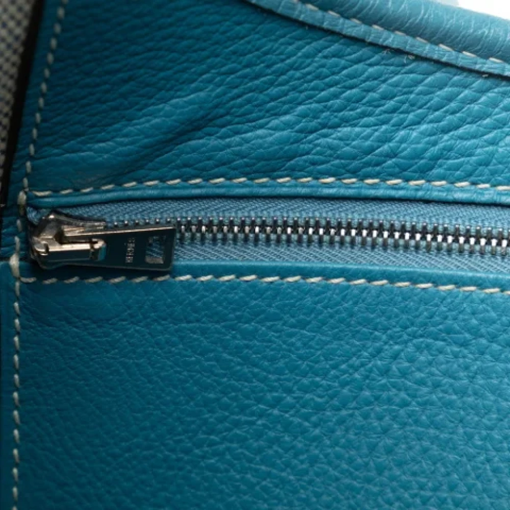Hermès Vintage Pre-owned Canvas shoulder-bags Blue Dames