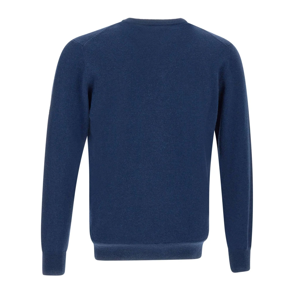 Kangra Blauwe Merinowol V-hals Trui Blue Heren