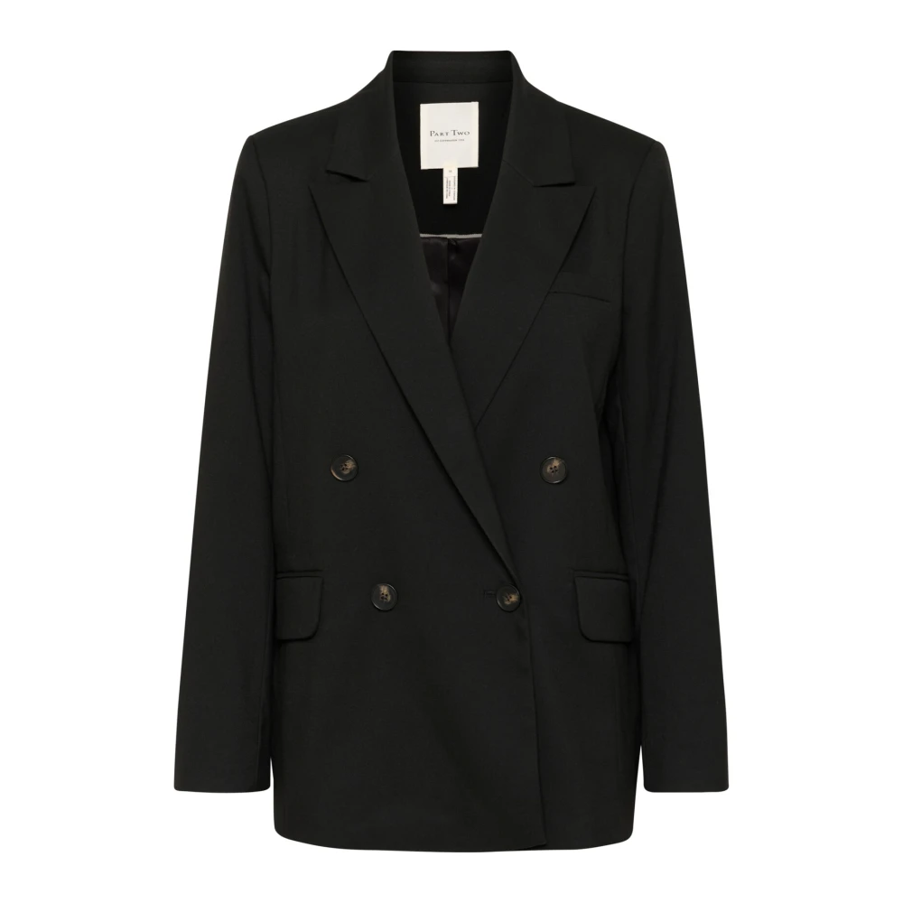 Part Two Women's Black Blazer Jacket With Fine Buttons - Blazers - L - Jackets