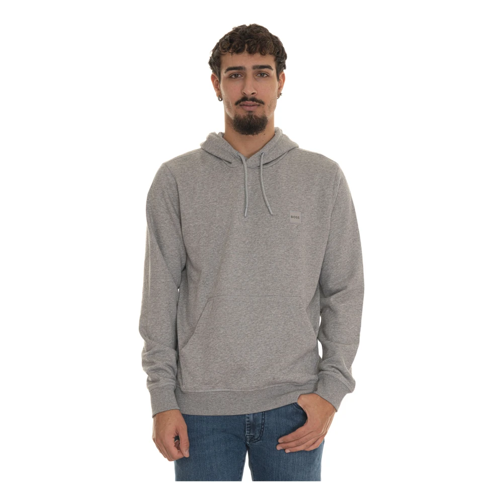 Boss Hoodie met zijlogo Gray Heren