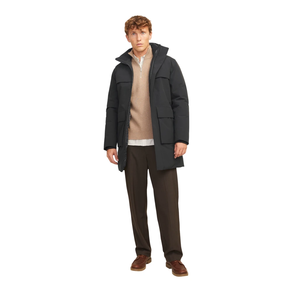 jack & jones Waterdichte Parka Blawave Lange Jas Black Heren