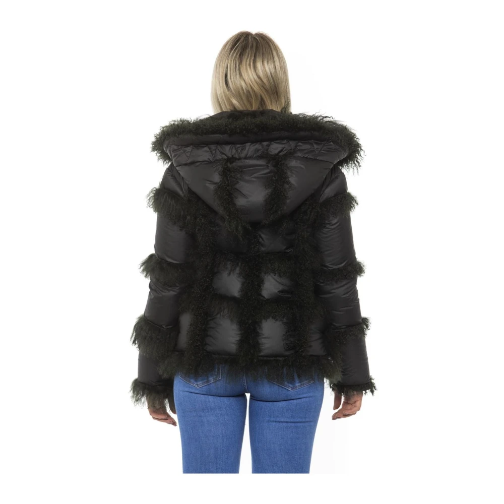 Mr&Mrs Italy Luxe Bontgevoerde Hoodie Jas Black Dames