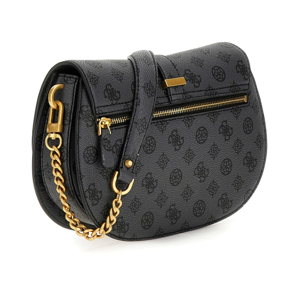 Guess Houtskool Drievaks Schoudertas Black Dames