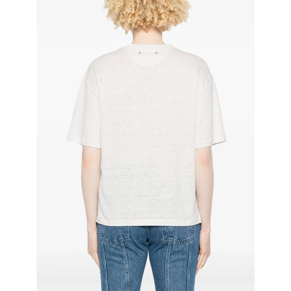 Golden Goose T-shirt met logo-print White Dames