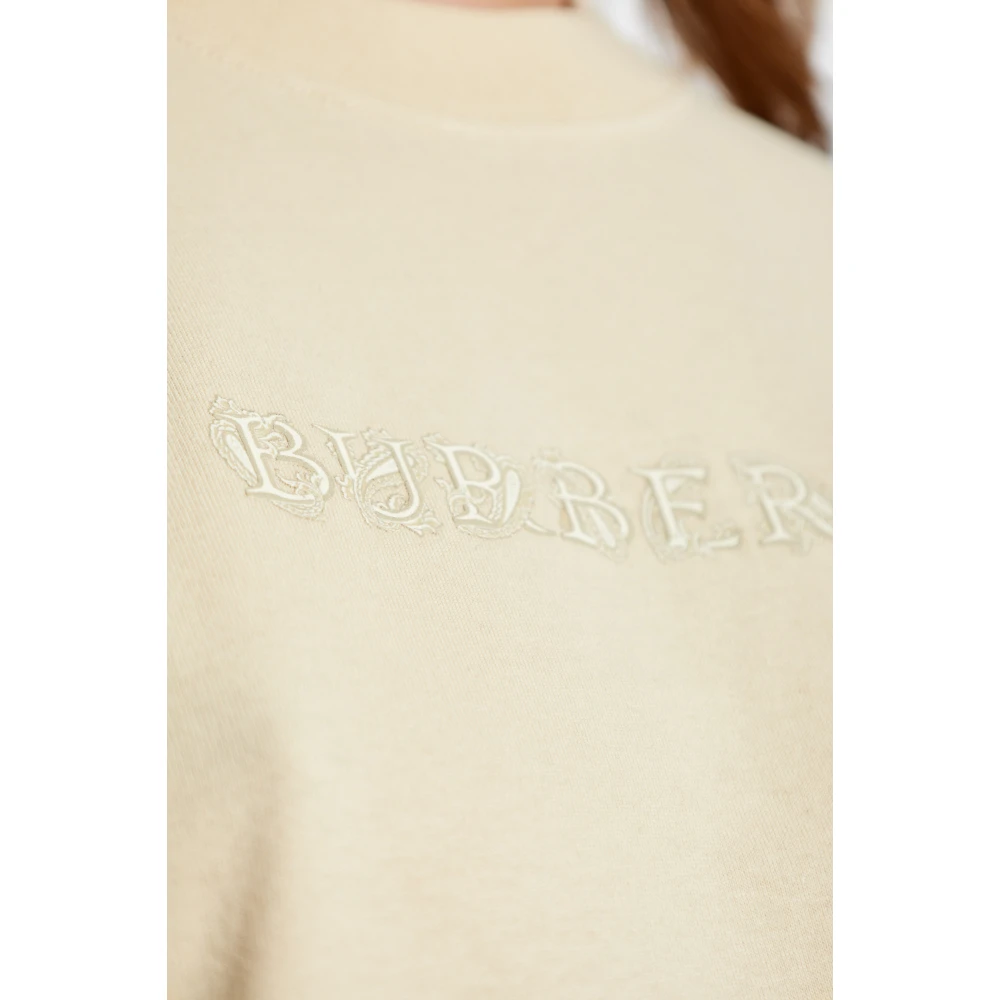 Burberry T-shirt met logo Beige Dames