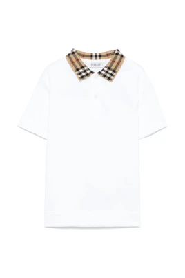 Check Collar Cotton Polo Shirt