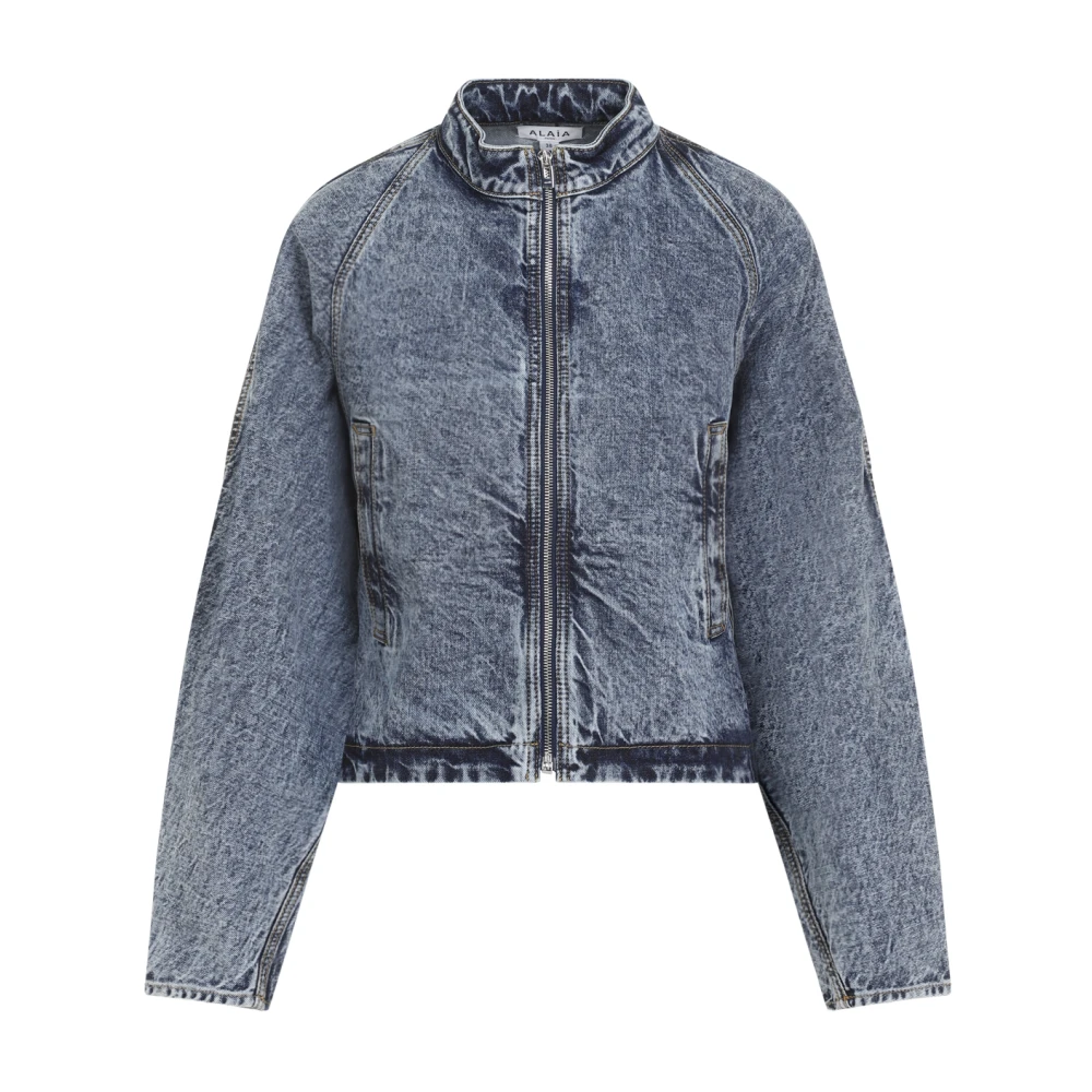 Alaïa Blauwe Denim Jack Damesmode Blue Dames