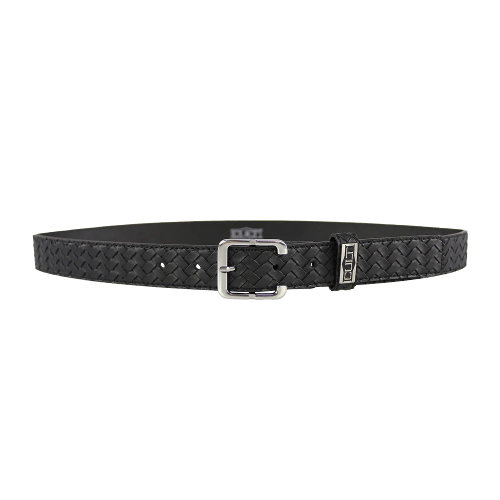 Cult Gevlochten Leren Riem Zwart Black Dames