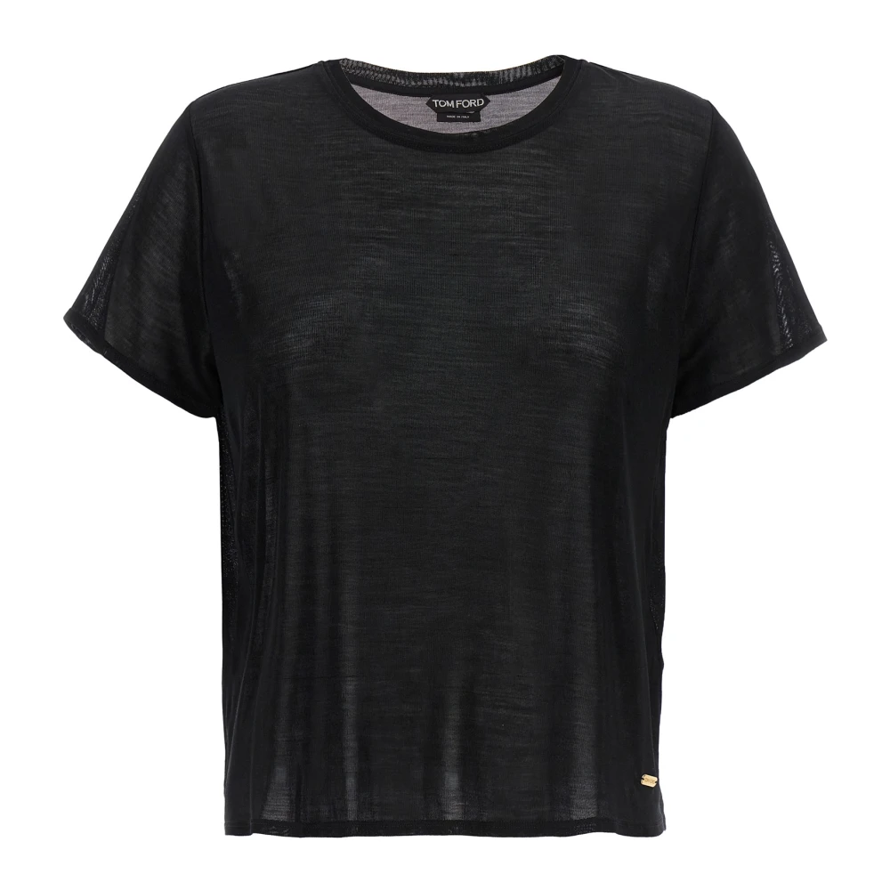 Tom Ford Women's Black T-Shirts, L, Silk T-Shirt