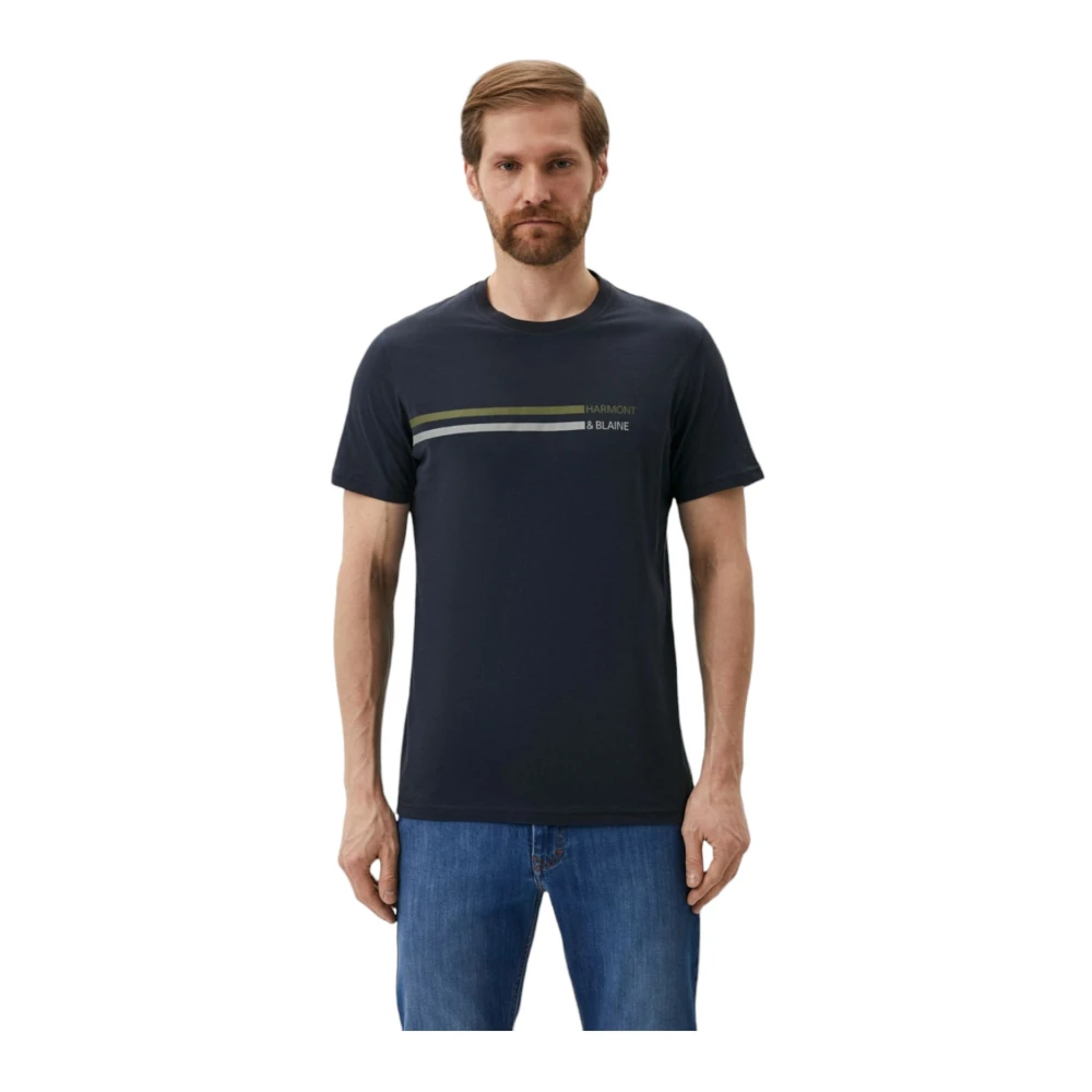 Harmont & Blaine Korte Mouw T-shirt Blue Heren