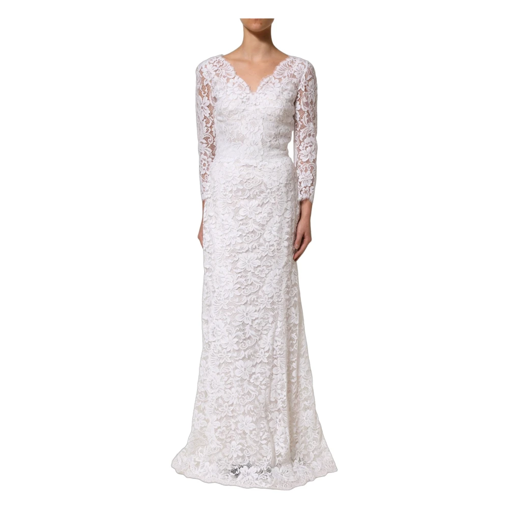 Dolce & Gabbana Women's White Long Gown Dress - Gowns - M - Dresses