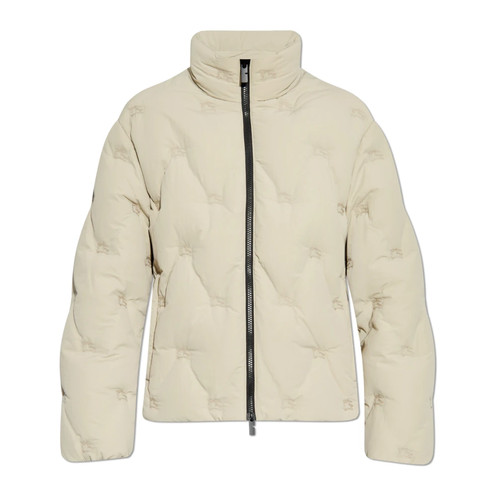 Burberry Vrouw Grijs Jassen Dames, M, Pufferjack Met Opstaande Kraag