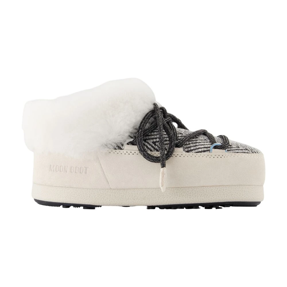 Moon Boot Women's White Evx Chalet Mules - Winter Boots - 2 Uk - Shoes